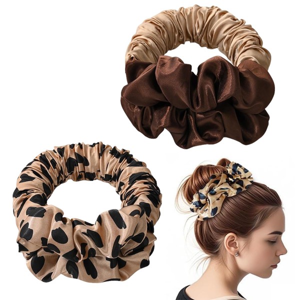 Heatless Curls, Scrunchies for Women, 2 Pcs Elastic Sleepy Tie,