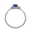 Silvershake Petite 7X5mm Created Oval Shape Blue Sapphire White Gold