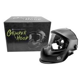 Benchmark Abrasives Professional Grinding Hood Face Shield - ANSI Certified Safety Headgear with Anti-Fog Protection for Woodworking, Cutting & Industrial Use