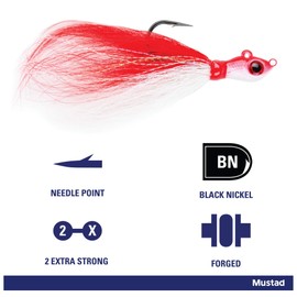 Mustad Big Eye Bucktail 3/8oz Red/White 3/0