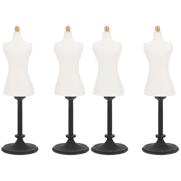 4 Pcs Mini Mannequin Stand for Miniature Dollhouse Mini Doll House Doll Clothes Form Dress Mannequin with Stand Manequins Body Mannequin for Doll Clothes Doll Stand