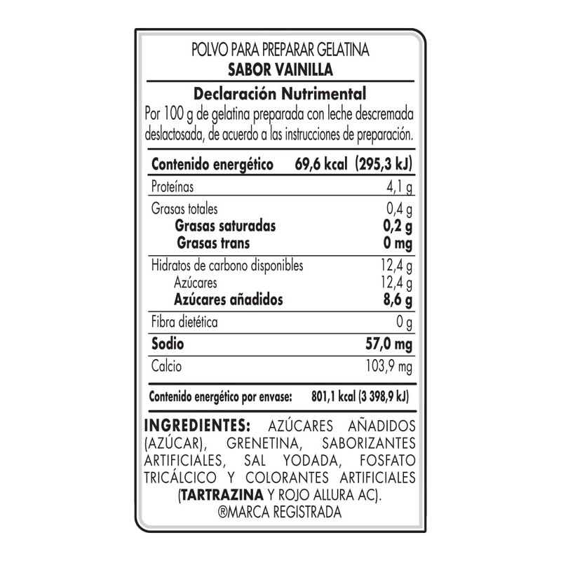 D'Gari Gelatin Dessert Vanilla- Dgari Vainilla 5 pack (VAINILLA)