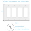 4-Gang Switch Outlet Wall Plate Cover Decorator Electrical Faceplate for