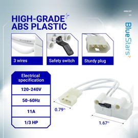 BlueStars WP3406107 3406107 Dryer Door Switch - Compatible with Whirlpool Maytag Kenmore Dryers - Replaces 3406109 3405100 3405101 3406100 3406101 AED4475TQ1 MEDC400VW0