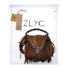 ZLYC Women's Leather Bamboo Hand Strap Featured Fringe Bohemian Tassel