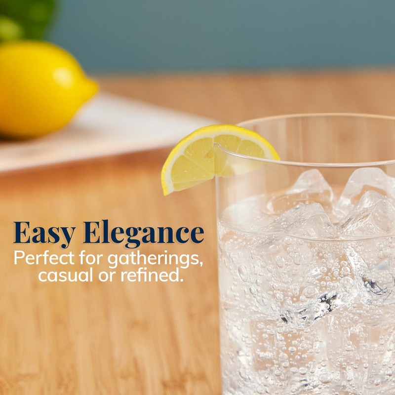 US Acrylic Classic Clear Plastic Reusable Drinking Glasses (Set of