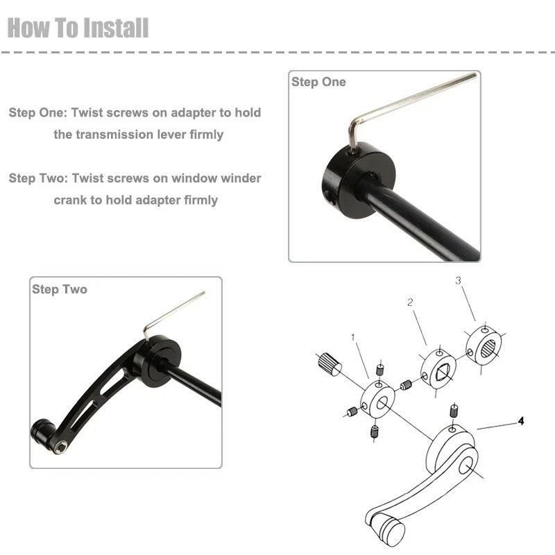 Ironwalls PAIR Black Window Winder Crank Car Manual Door Handle