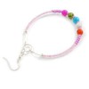 50mm Pink Glass and Multicoloured Ceramic Bead Large Hoop Earrings