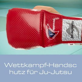 Ju-Sports Ju Jutsu Pro Quick Hand Guard - Red, PU & Leather I High Quality Competition Hand Guard for Martial Arts with Elastic Loop I For Women, Men, Teenagers & Children I Size S