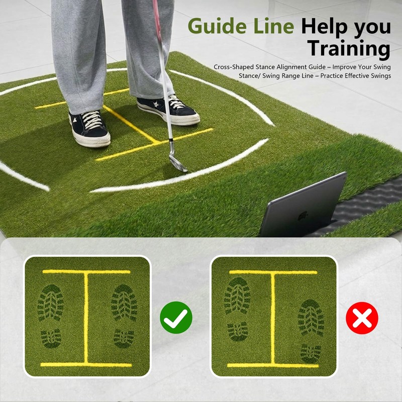 GLUTIA Golf Mats Practice Outdoor, 6x4ft 26mm Golf Hitting Mat