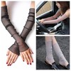 Summer Versatile Lace UV Protection Ice Silk Arm Sleeves Thin Yellow Grey [2 Pairs] 5ea