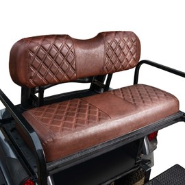 NOKINS Golf Cart Diamond Vinyl Seat Covers, Fit Club Car Precedent/DS/EZGO RXV/TXT/Yamaha Drive Aftermarket Regular Rear Seat Cushion, No Stapler, Multiple Colors and Breathable(Brown&Brown 8438)
