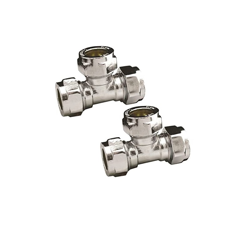 Pipestation® 15mm Chrome Compression Equal Tee | 15mm Tee Pipe