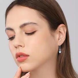 Moonstone Earrings in Sterling Silver Irish Celtic Knot Heart Earrings Celtics Jewellery Gifts for Women Teens Girls, Sterling Silver