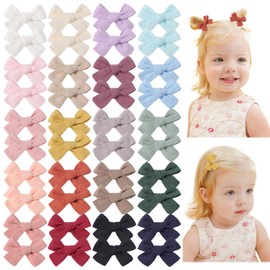jollybows 40pcs 2" Baby Hair Clips Bows for Girls Mini Fully Lined Baby Bows Tiny Hair Bow Barrettes for Infant Little Girls Toddler Kids Teens Fine Hair