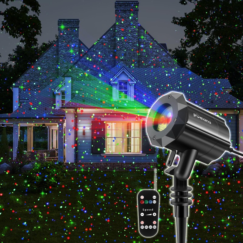 Poeland Christmas Laser Projector Lights Waterproof Outdoor Garden Decorative Lighting