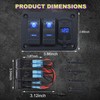 Geloo 2 Gang Switch Panel Waterproof, 12 V/24 V Marine