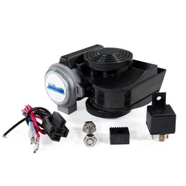HornBlasters 12-Volt Black Compact Electric Horn - Motorcycles, Cars, Trucks, Vans, UTV, & Suv's