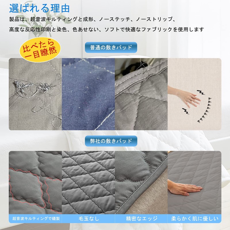 Mafudoxi Waterproof Mattress Pad, Semi-Double Bed Pad, Mattress Pad, Bed