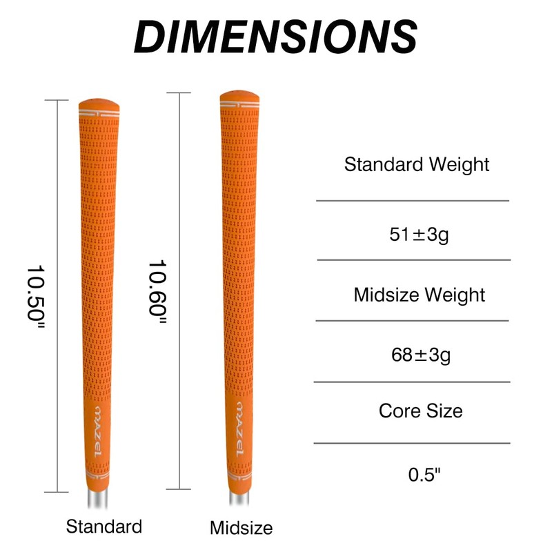 MAZEL Golf Grips Non-Slip All Weather Performance Comfort Rubber Grips