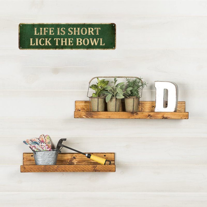 Mukuko Kitchen Tin Sign, Life is Short Lick The Bowl,