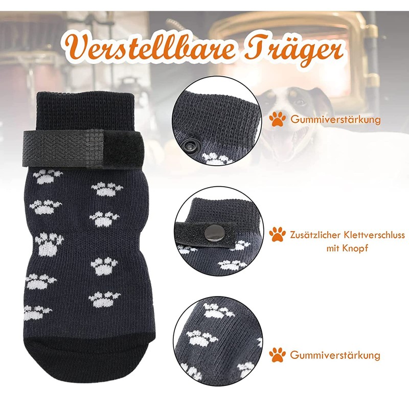 Qikuver Non-Slip Socks for Dogs, Soft Comfortable Paw Protector Boots,