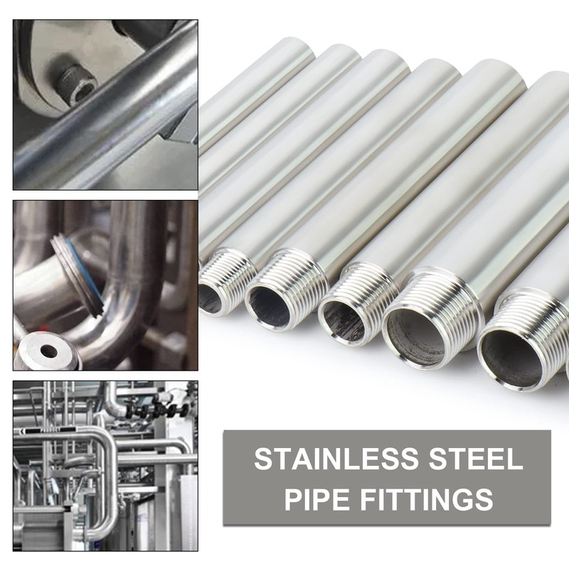 TAISHER 2PCS Stainless Steel Pipe Fittings, 1/2" NPT Male x