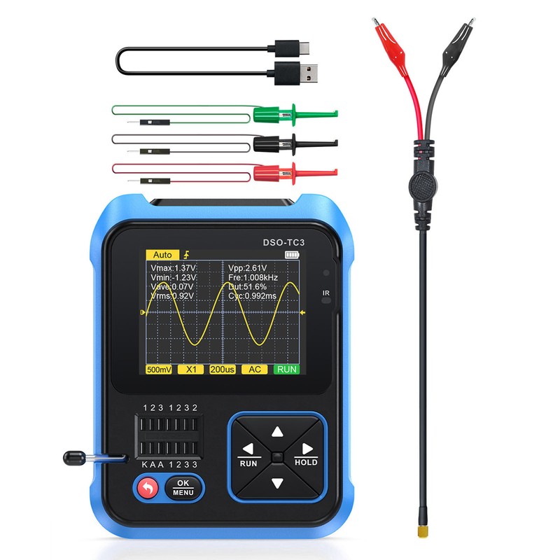 Handheld Portable Digital Oscilloscope Transistor Checker Tester Inductance Capacitance Resistance
