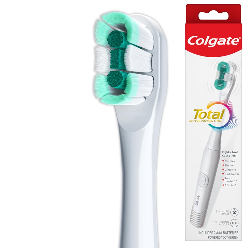 Colgate Total Battery Powered Electric Toothbrush, 1 Pack, Soft Bristle