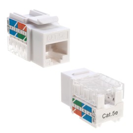 SATMAXIMUM Keystone Jack Cat5e Ethernet Wall Jack 45-Degree UTP Punch Down RJ45 Slim Profile Speed Termination White – Pack of 5/10/20/30/50 - Easier Termination Than 90-Degree (10)