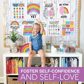 Hadley Designs 9 Mental Health Posters For Classroom - 11x14" School Counselor Office Decor,...