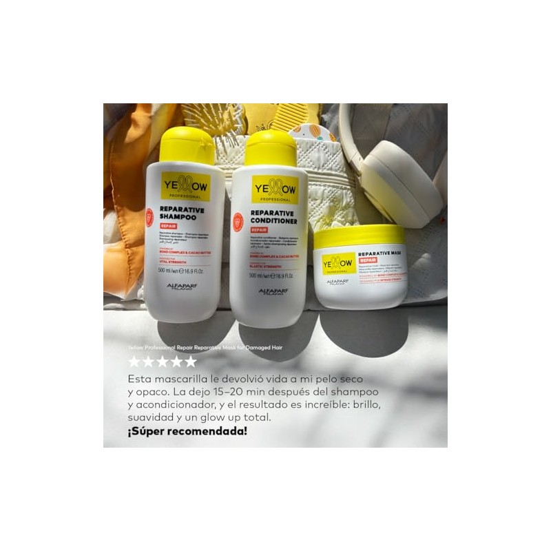 Yellow Professional Shampoo Reparador, con Bond Complex y Manteca de