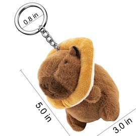 Ikacvb Cute Capybara Keychains For Women Girls Friends Capybara Plush Cute Keychains Capybara Gifts Birthday Christmas Stuff, Brown Bread