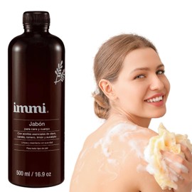 Jabón Líquido Para Cuerpo Y Cara Immi By Gaero Shop | Vegano | Aroma Citrus | Sin Colorantes | Libre De Parabenos | Acentos Esenciales | Clavo | Romero | Limón | 100% Natural | 500 Ml