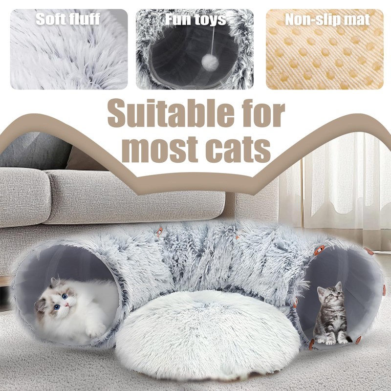 Shyllin Cat Tunnel Round Plush Cat Tunnel Round with Sleeping