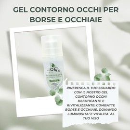 Joel Skin Care - Augengel Augenringe und Anti-Tränensäcke - Sofortige Wirkung gegen Anzeichen von Müdigkeit und Schwellungen, mit Rosskastanie, Hamamelis, Koffein und Rosenwasser - 30 ml