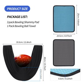 Vefungyan Bowling Polishers Bag Shammy Pad: 2pcs Bowling Ball Towel Microfiber Seesaw Bag Non-Slip Polishers Bag Cleaner for Dirt/Oil