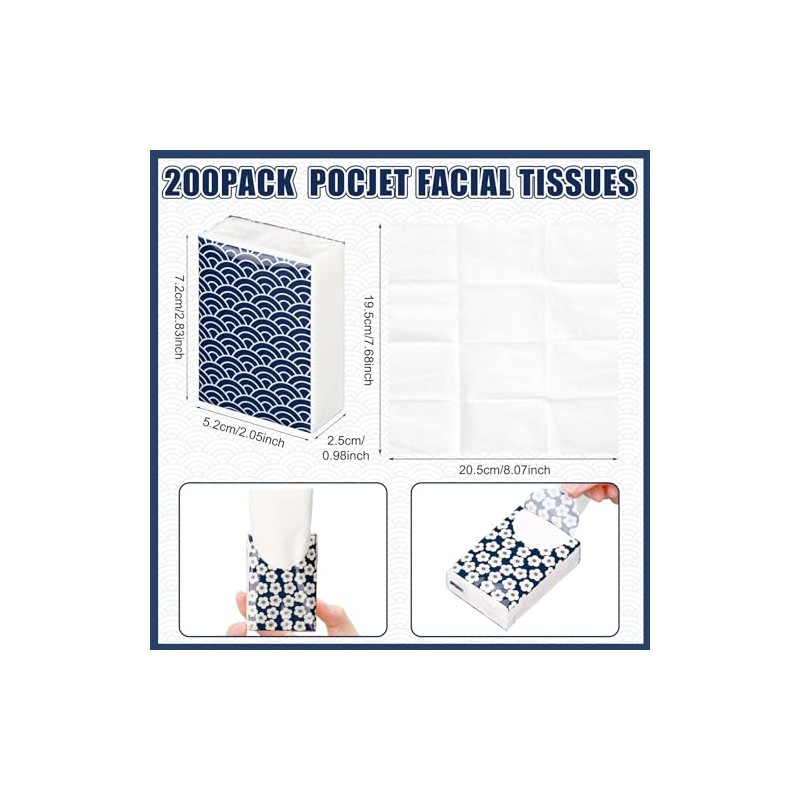 Therwen 100 Pack Pocket Tissues Travel Packs Bulk 1000 Sheet