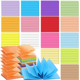 xlehoely 15 Pads Pop Up Sticky Notes,15 Bright Colors Self-Stick Notes Pads with Lines,1500 Sheet Lined Sticky Notes 3x3 Inch Pop up Refills,Clean Removal,Assorted Pastel Colors,100 Sheets/Pad