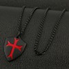HZMAN Knights Templar Cross Joshua 1:9 Shield Stainless Steel Pendant