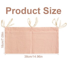 QEQSHQO For nappies, clothes, toys, storage bags for beds, baby bed organiser, children's room hanging bed organiser with 2 pockets, organiser, side bed, baby, bed bag, toy bag