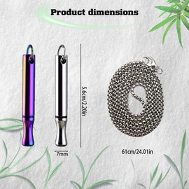 2PCS Breathing Necklace, Anxiety Necklace, Stress Relief Necklace, Portable Anxiety Whistle Breath Necklace, Deep Breathing Anxiety for Men Women (Silver + Coloured) (Silver + Coloured)