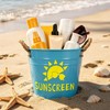 Wenceda 2 Pack Metal Sunscreen Pool Storage Bucket, Poolside Basket