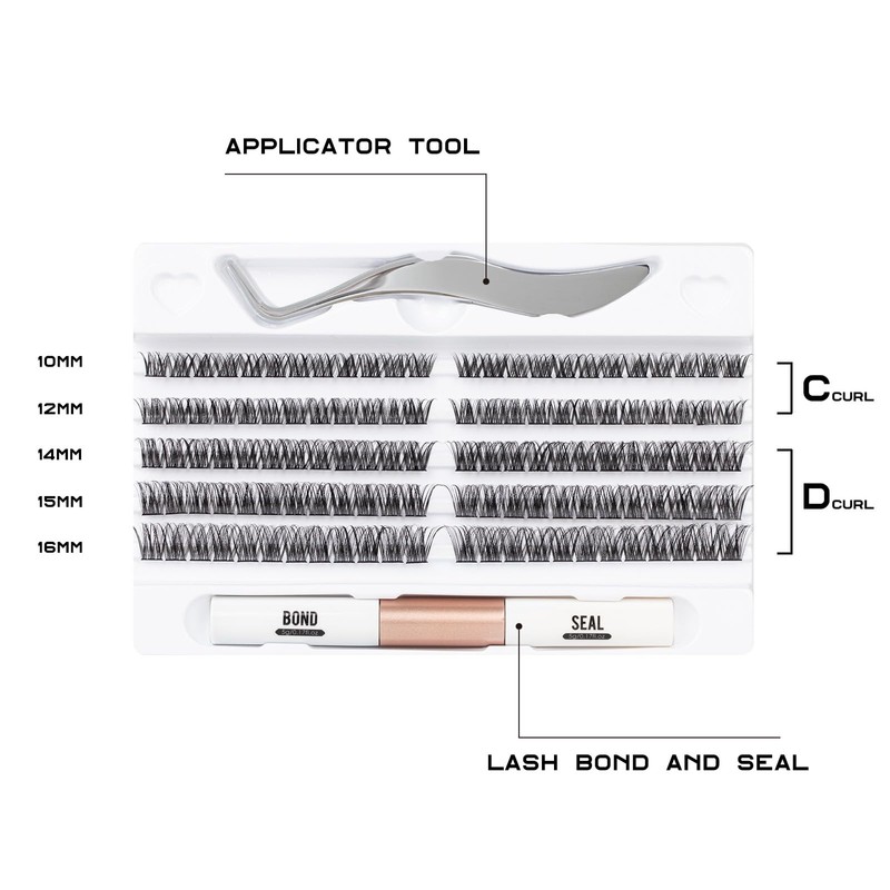 Individual Lashes 120 Cluster Lashes 3D False Eyelashes Natural Look