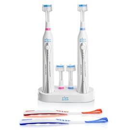 Triple Bristle Duo 3-sided Sonic Electric Toothbrush 2 Brushes & Dual Charging
