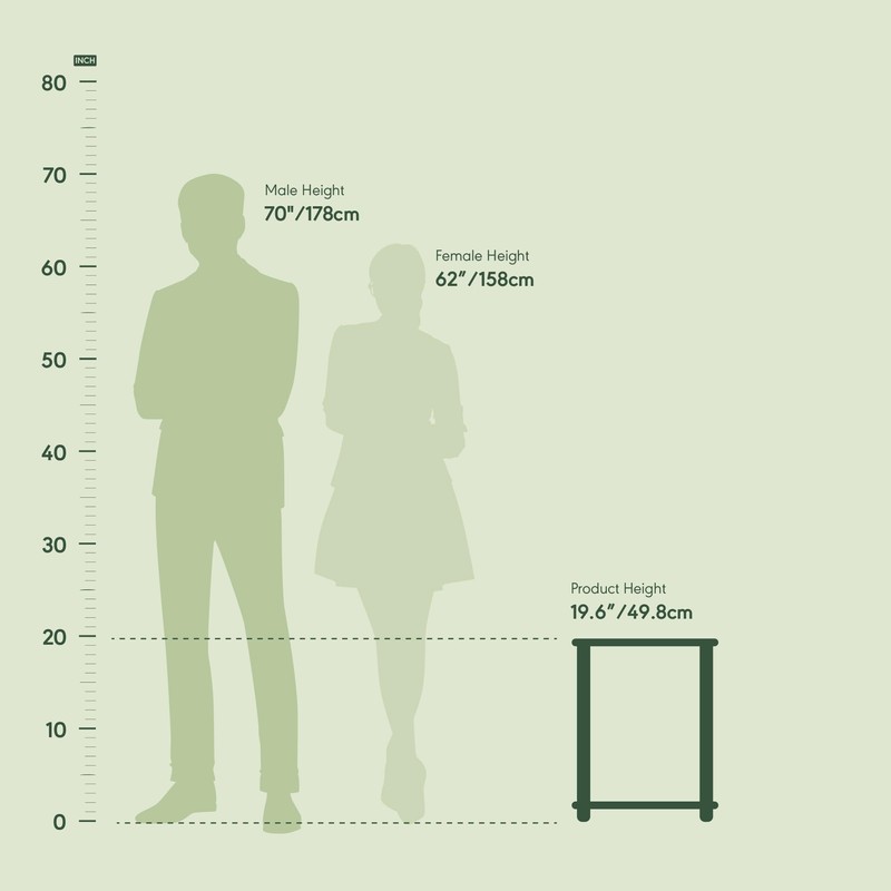 Furinno Simplistic Set of 2 End Table, Espresso/Black