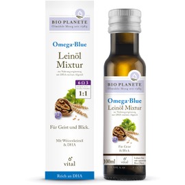 Bio Planète Omega Blue Linseed Oil Mixture for Dietary Supplement, Pack of 2 (2 x 100 ml)