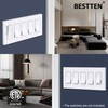 BESTTEN 5-Gang Screwless Wall Plate, Decorator Outlet Cover, Decorative Switch