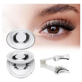 Ldnesd Pestañas Magnéticas 2 Pares Sin Pegamento, Kit De Pestañas Postizas Naturales Reutilizables Con Clip Magnético Y Aplicador, Fáciles De Poner As