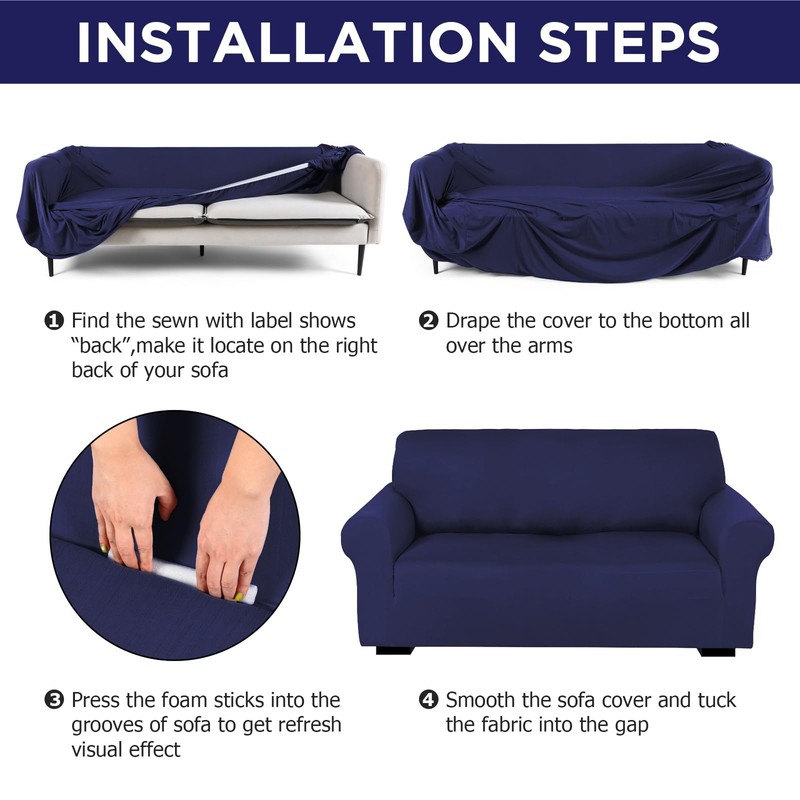 Peryiter 2 Pcs Sofa Covers Couch and Loveseat Covers Set